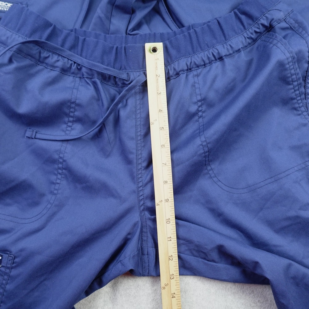 Cherokee Workwear Scrub Pants Womens Large Navy Blue Cargo Medical Lot of 2 - Picture 7 of 13
